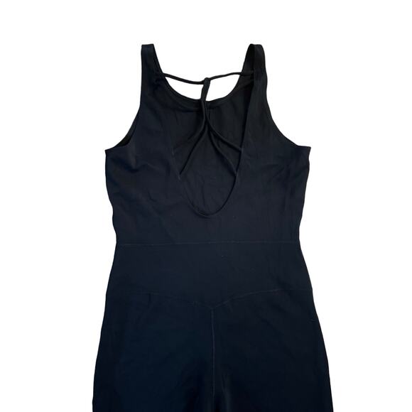 Women M Gymshark Black Studio 7/8 All In One Jumpsuit Yoga Dance Strappy Stretch - Picture 4 of 5